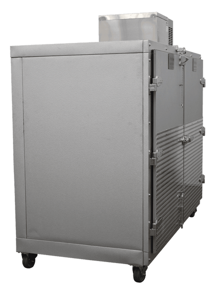 American Mortuary Coolers 3BX-SL, extra-large side-loading mortuary cooler, white finish, optional casters for mobility.