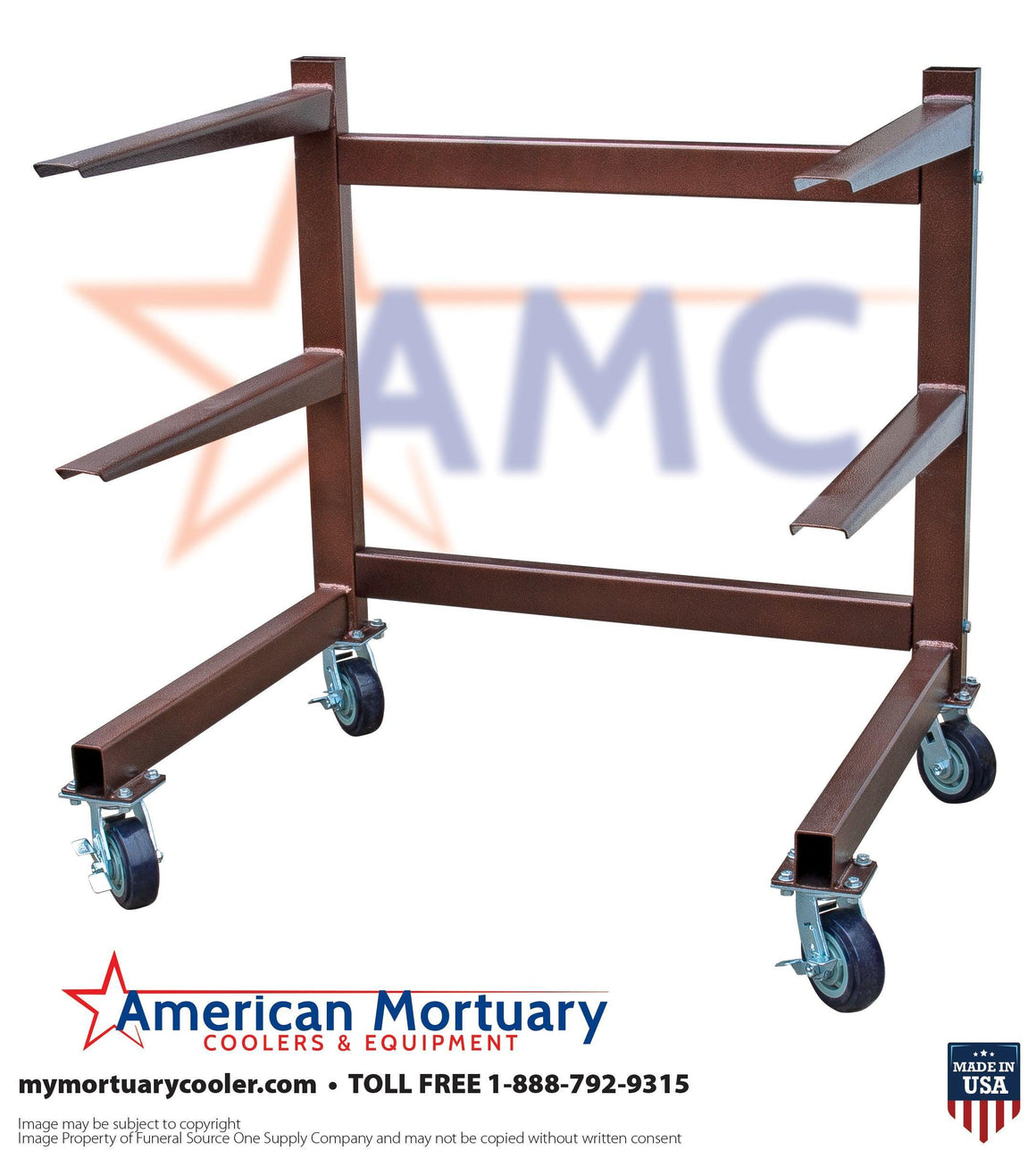 Premium 3-Tier Cantilever Mortuary Rack Model#3T-C - American Mortuary Coolers Powered by Funeral Source One Supply Company