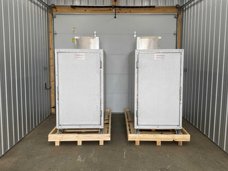 3 Body Mortuary Cooler AMC Model #3B with Interior Rolling Rack - American Mortuary Coolers Powered by Funeral Source One Supply Company 
