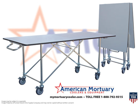 Oversized Width Folding Mortuary Dressing Table: Space-Saving Design