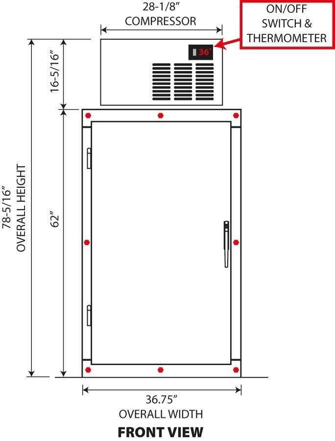 3 Body Mortuary Cooler AMC Model #3B with Interior Rolling Rack - American Mortuary Coolers Powered by Funeral Source One Supply Company