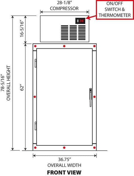 3 Body Mortuary Cooler AMC Model #3B with Interior Rolling Rack - American Mortuary Coolers Powered by Funeral Source One Supply Company 
